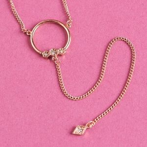 LUV AJ Full Bloom Lariat in Rose Gold